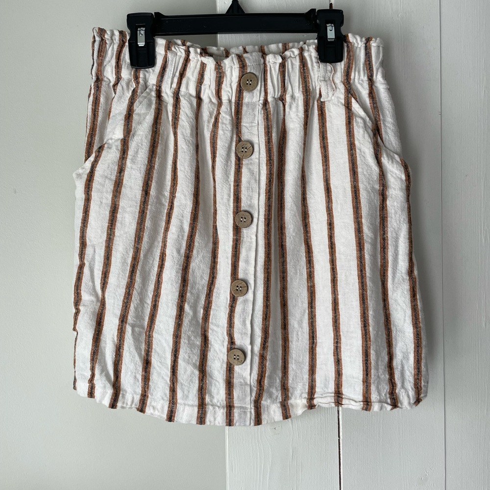 Striped linen skirt